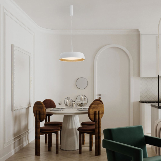 Lampadario per cucina led 40w 3000k bianco effetto legno