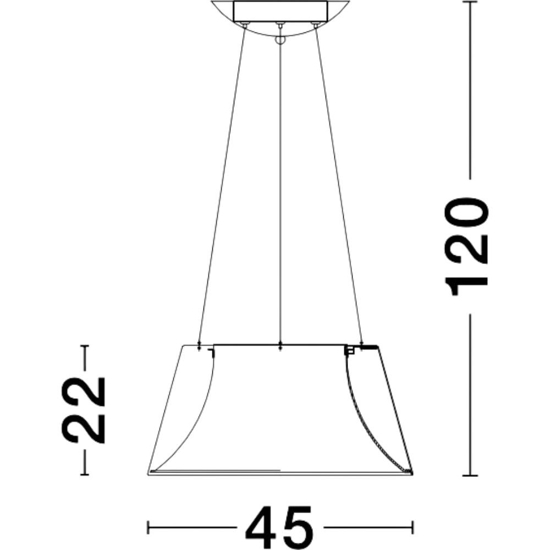 Lampadario cono bianco led 33w 3000k per tavolo da pranzo