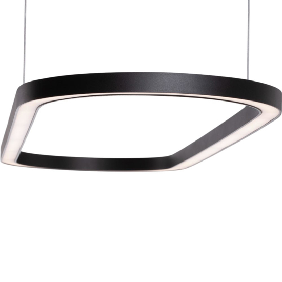 Lampadario ovale nero led 56w 3000k per cucina
