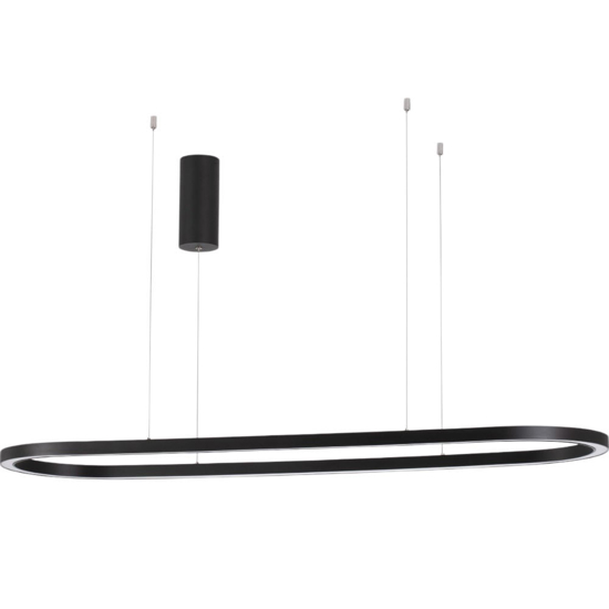 Lampadario ovale nero led 56w 3000k per cucina