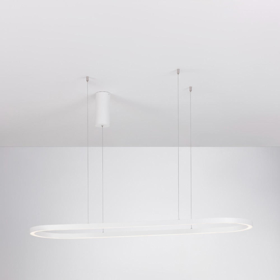 Lampadario ovale bianco led per cucina moderna