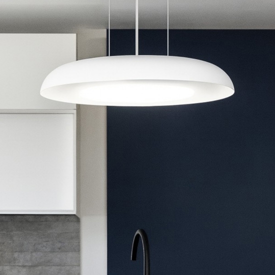 Lampadario bianco 40cm per cucina led dimmerabile 2700k 4000k