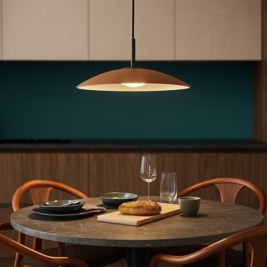 Lampadario led per cucina moderna vetro marrone 40cm