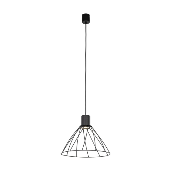 Lampadario per cucina a cono nero 29 cm diffusore a gabbia