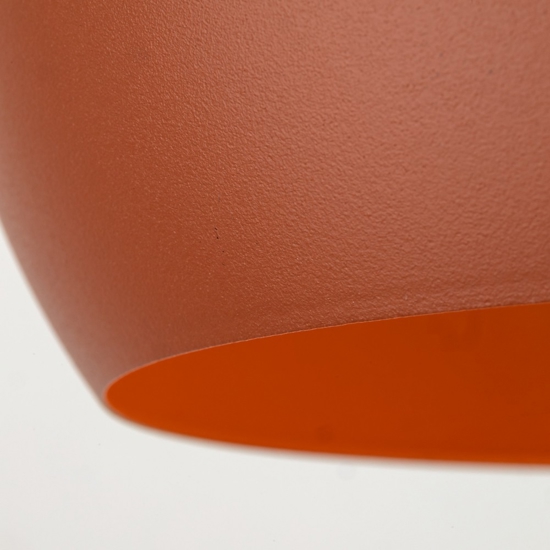 Lampada a sospensione per tavolo da cucina a cupola rosso mattone cavi regolabili