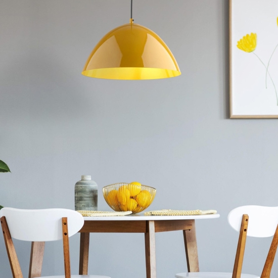 Lampadario per cucina moderna cupola ocra 34cm