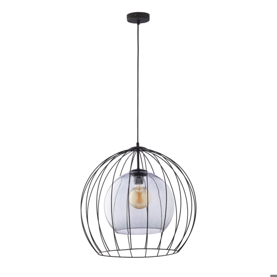 Lampadario per cucina a sfera nero 50 cm diffusore a gabbia