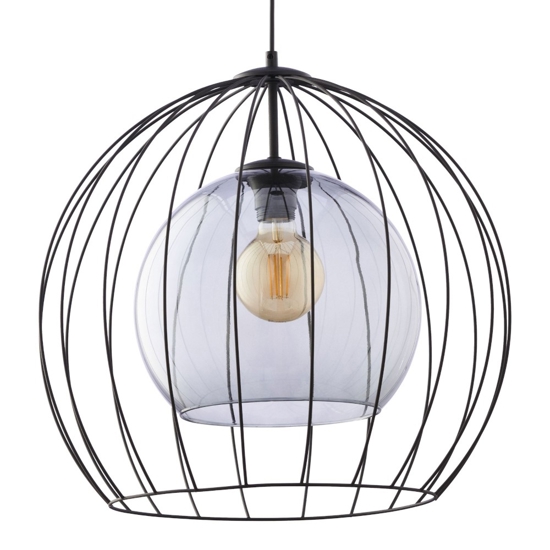 Lampadario per cucina a sfera nero 50 cm diffusore a gabbia