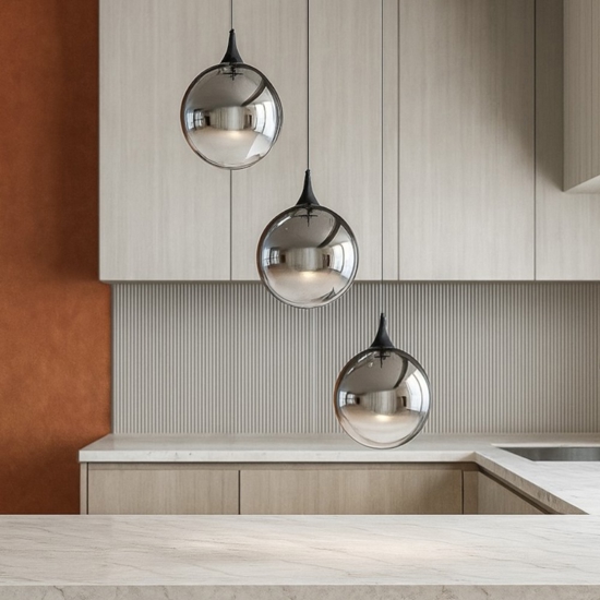 Lampadario da cucina moderna led 3000k 3 luci sferiche