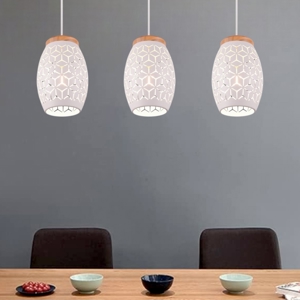 Lampadario per cucina paralume bianco traforato