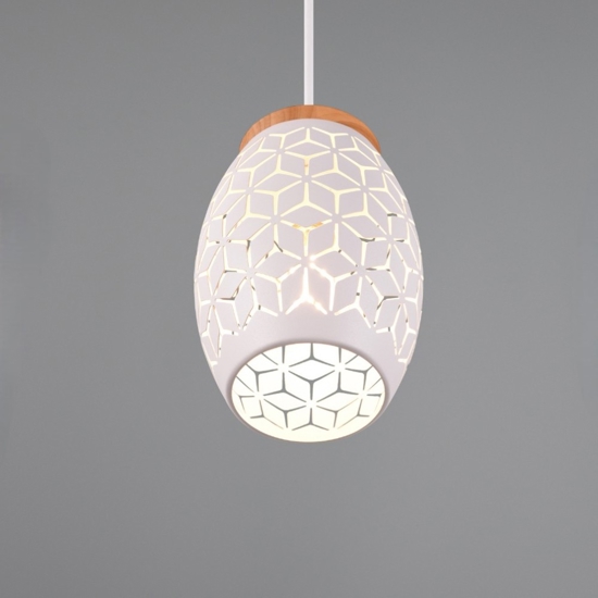 Lampadario per cucina paralume bianco traforato
