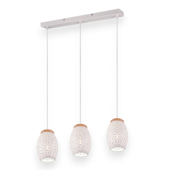 Lampadario per cucina paralume bianco traforato