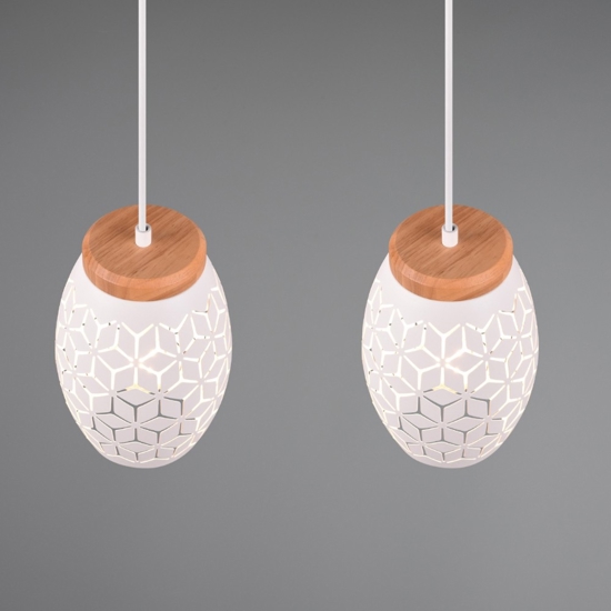 Lampadario per cucina paralume bianco traforato