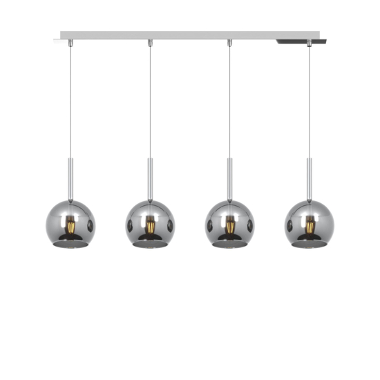 Lampadario 4 luci per cucina vetri cromo