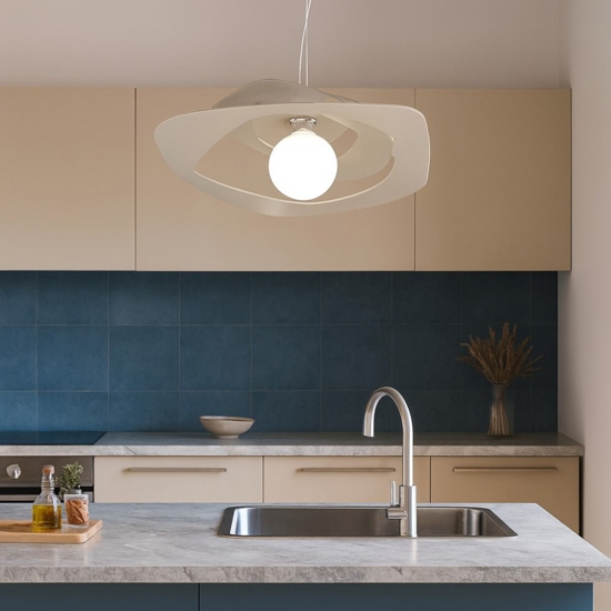 Lampadario 65cm per cucina moderna sabbia top light warped