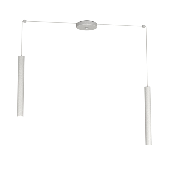 Lampadario per isola cucina cilindri grigio con decentramento