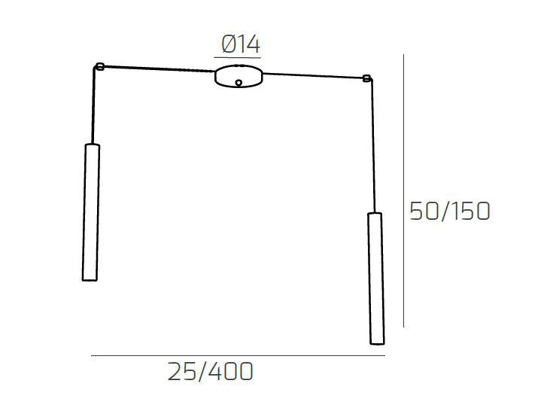 Lampadario cilindri colore sabbia con decentramento top light