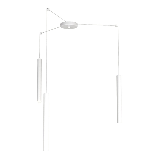Lampadario per cucina top light cilindri bianco