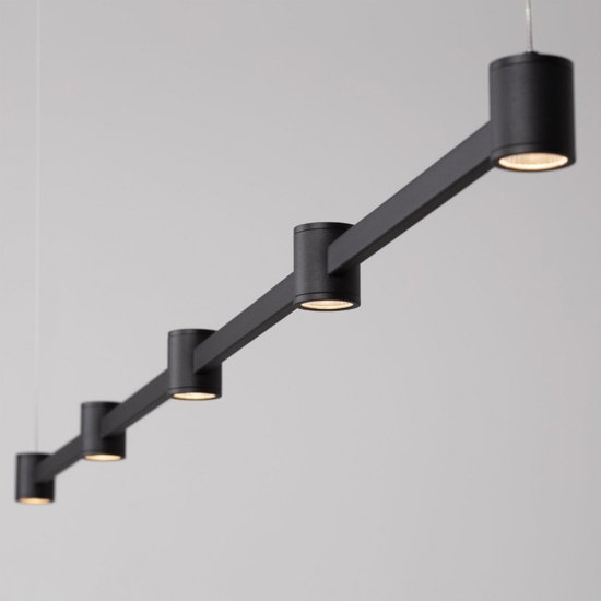Lampadario led 30w 3000k nero barra orizzontale per cucina