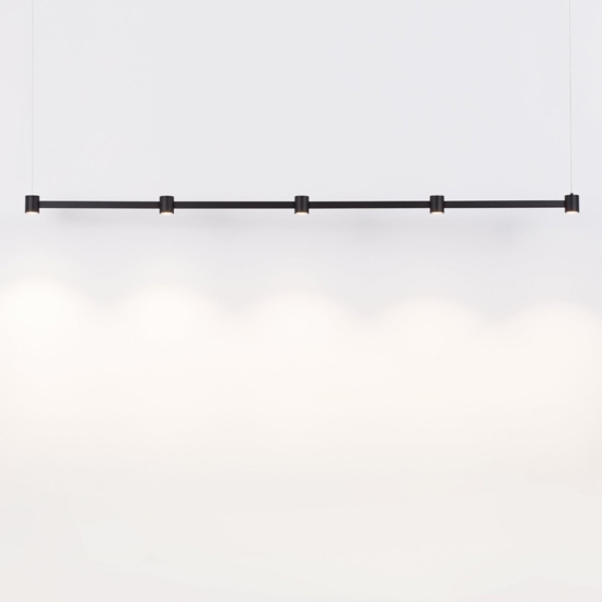 Lampadario led 30w 3000k nero barra orizzontale per cucina