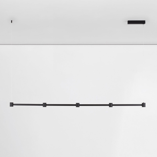Lampadario led 30w 3000k nero barra orizzontale per cucina