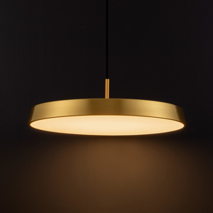 Visualizza i dettagli per Lampadario led 37w 3000k disco piatto oro design per cucina Lampadario led 37w 3000k disco piatto oro design per cucina