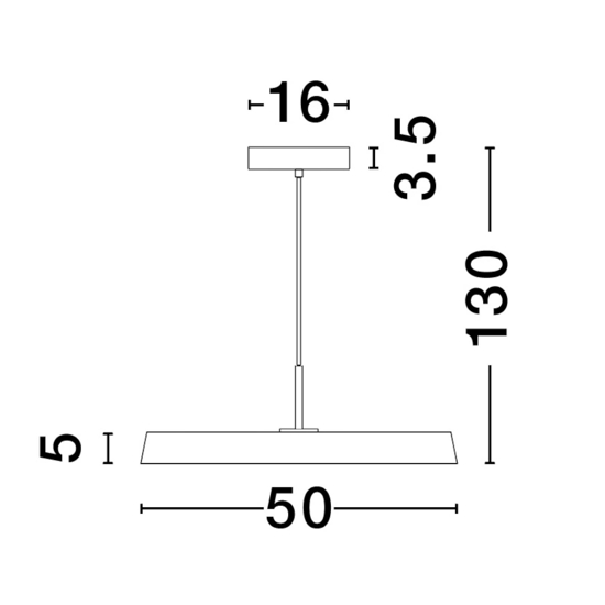 Lampadario led 37w 3000k disco piatto oro design per cucina