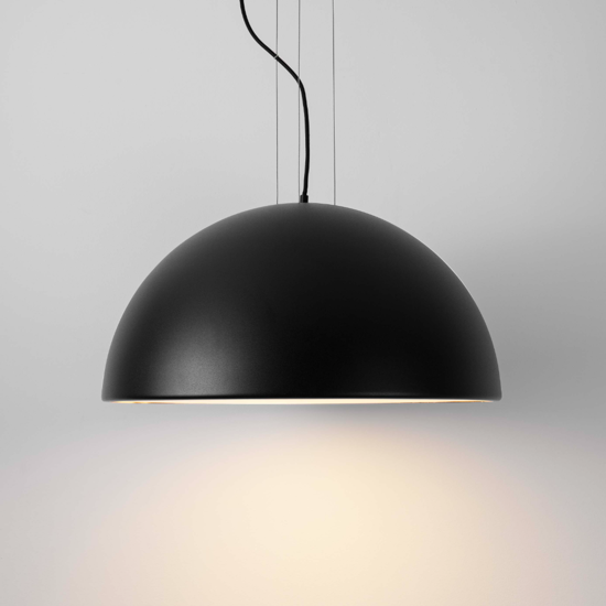 Lampadario 60cm per tavolo da cucina cupola nera