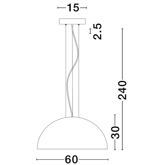 Lampadario 60cm per tavolo da cucina cupola nera