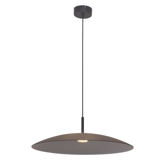 Lampadario per cucina led 17w 3000k disco in vetro fume 60cm