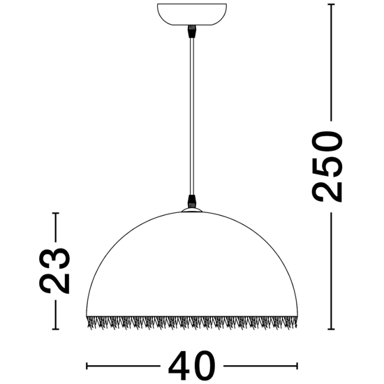 Lampadario cupola bianca 40cm in fibra di vetro per cucina