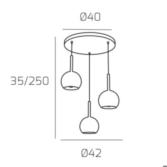 Lampadario per cucina moderna vetro ambra top light future