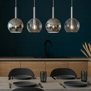 Lampadario da cucina vetri cromo trasparente