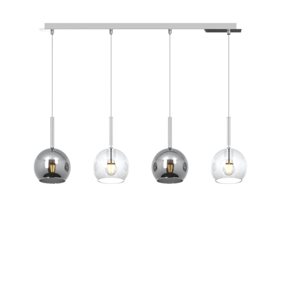 Lampadario da cucina vetri cromo trasparente