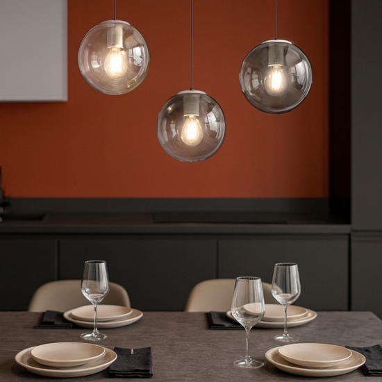 Lampadario toplight per isola cucina sfere vetro multicolor