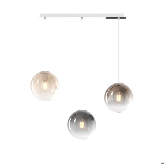 Lampadario toplight per isola cucina sfere vetro multicolor