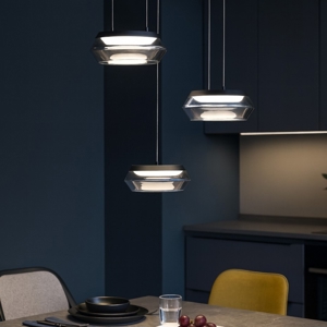 Lampadario da cucina tre luci sospese led 3000k dimmerabile