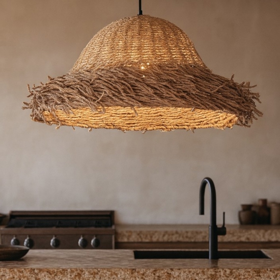 Lampadario rustico per cucina cupola alga marina