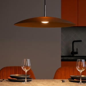 Visualizza i dettagli per Lampadario led per cucina marrone piatto di vetro 60cm Lampadario led per cucina marrone piatto di vetro 60cm