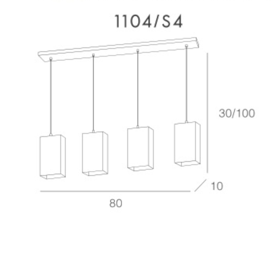 Lampadario per isola cucina toplight wild 4 luci