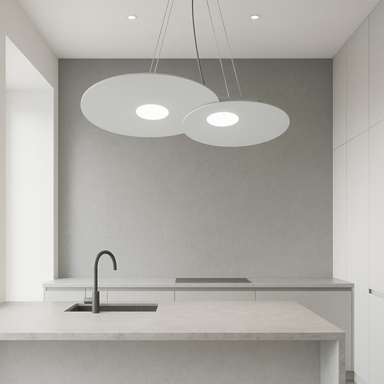 Lampadario per cucina moderna grigio toplight plate