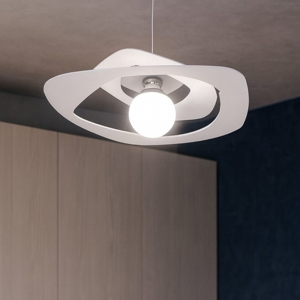 Visualizza i dettagli per Lampadario 50cm per cucina moderna bianco top light warped Lampadario 50cm per cucina moderna bianco top light warped