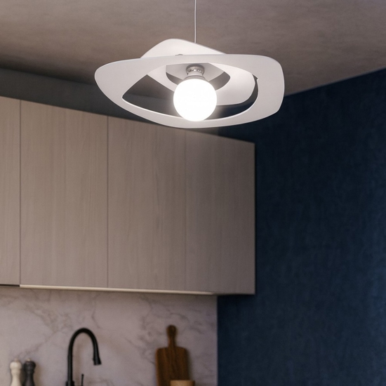 Lampadario 50cm per cucina moderna bianco top light warped