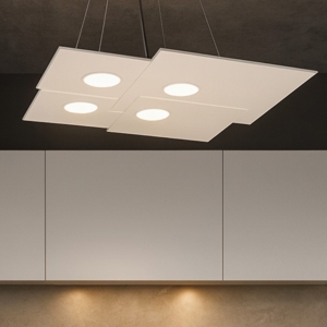 Toplight lampadario led per cucina plate bianco design