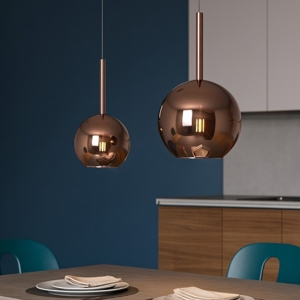 Visualizza i dettagli per Lampadario da cucina top light sfere vetro colore rame Lampadario da cucina top light sfere vetro colore rame