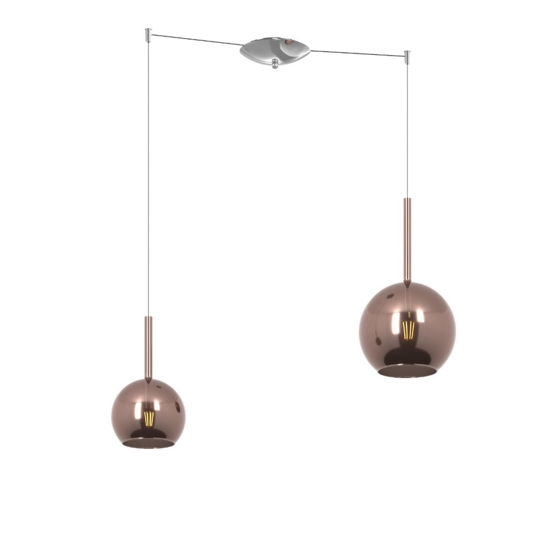 Lampadario da cucina top light sfere vetro colore rame