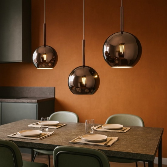 Lampadario da cucina vetri rame top light
