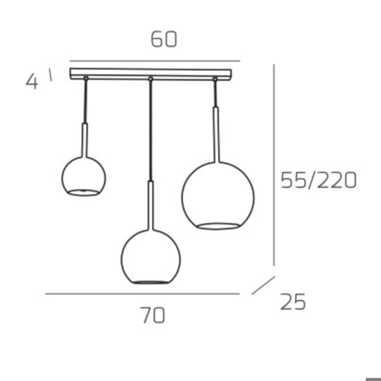 Lampadario da cucina vetri rame top light