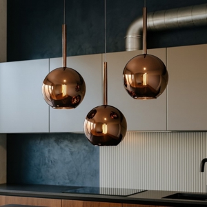 Lampadario da cucina top light future vetri rame