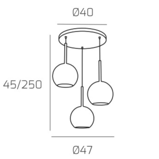 Lampadario da cucina top light future vetri rame